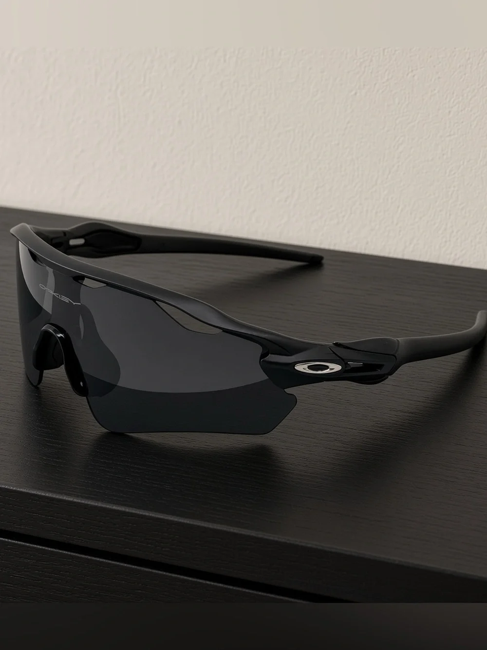 Oakley Black Wraparound Sports Sunglasses